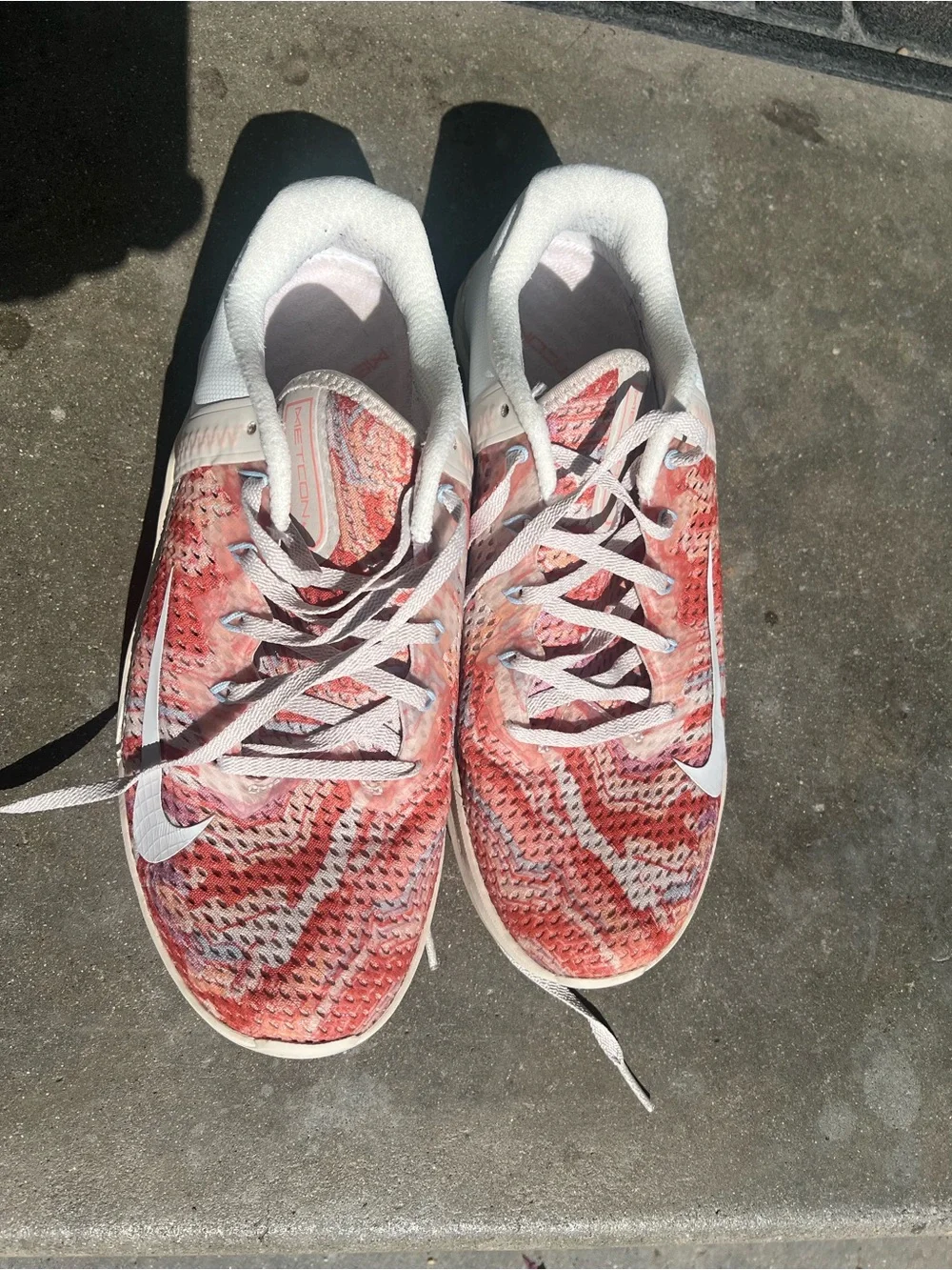 Nike Coral and White Knit Running Shoes